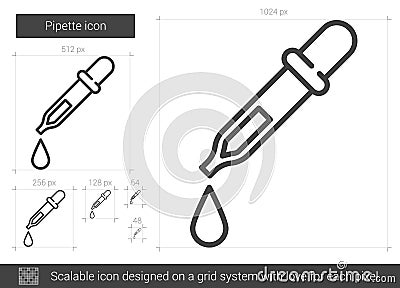 Pipette line icon. Vector Illustration