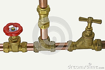 Pipework and fittings Stock Photo