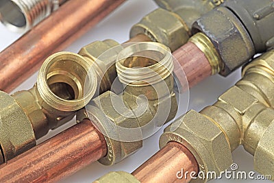 Pipework and fittings Stock Photo