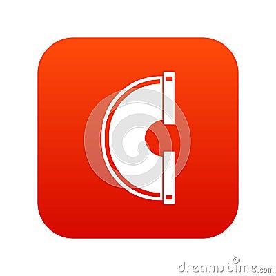 Piping connection icon digital red Vector Illustration