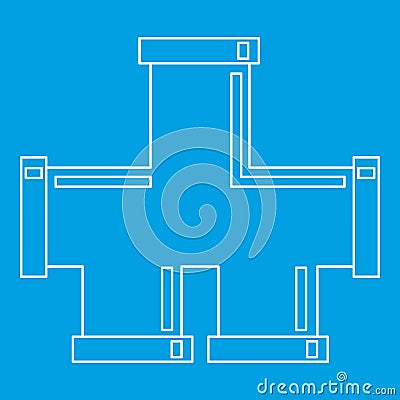 Piping connection icon, outline style Vector Illustration