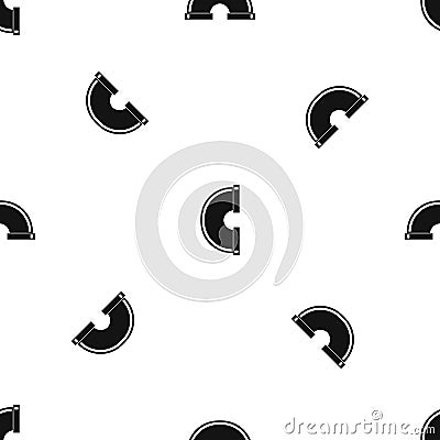 Piping connection pattern seamless black Vector Illustration