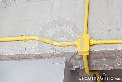 Piping and electric Stock Photo