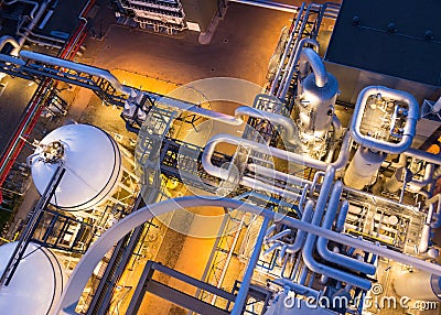 Piping system from above Stock Photo