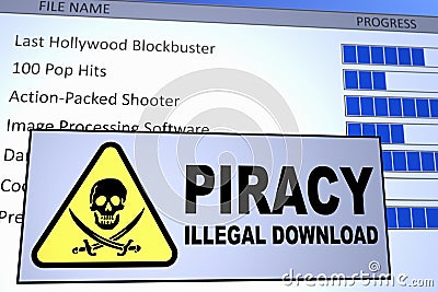 Piracy Download Stock Photo