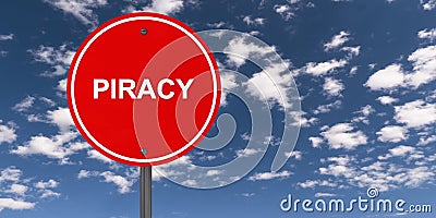 Piracy traffic sign Stock Photo