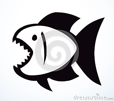 Piranha fish. Vector drawing icon Vector Illustration