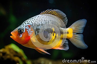 Piranha is a predatory tropical fish, freshwater exotic fauna of the Amazon. AI generated. Stock Photo