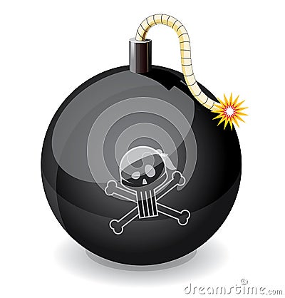 Pirate black glossiness bomb Vector Illustration