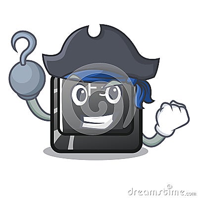 Pirate button f3 isolated in the mascot Vector Illustration