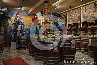 Pirate candy shop in Rovinj, Croatia Editorial Stock Photo