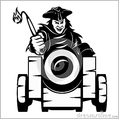 Pirate canon - pirate themed design elements Vector Illustration