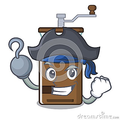 Pirate coffee grinder isolated in the mascot Vector Illustration