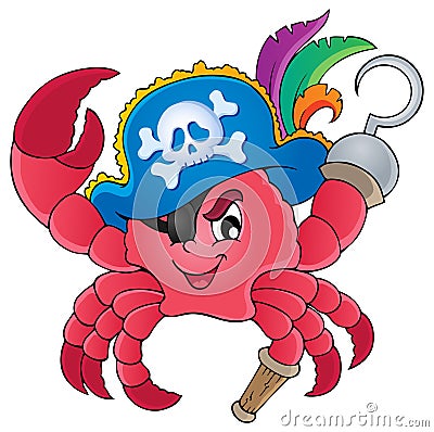 Pirate crab theme image 1 Vector Illustration