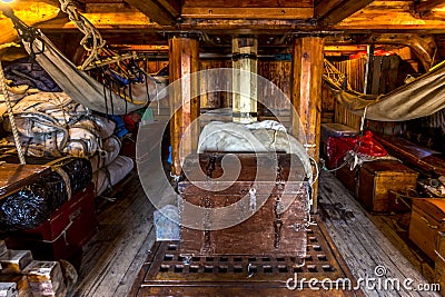Interor of a pirate crew cabin Stock Photo