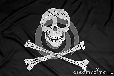Pirate flag background Stock Photo