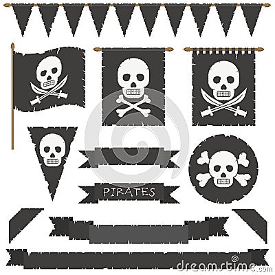 Pirate flags Vector Illustration