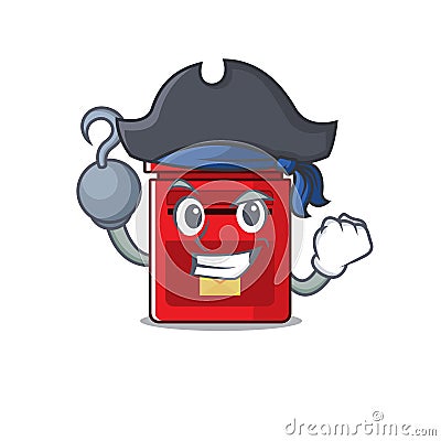 Pirate happy mailbox in with cartoon cute Vector Illustration