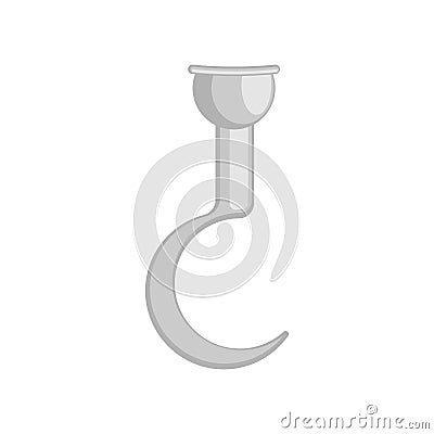 Pirate hook isolated. piratical prosthesis hand. Vector illustration Vector Illustration