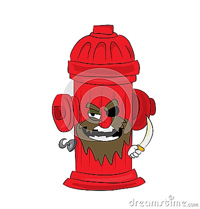 Pirate hydrant cartoon Cartoon Illustration