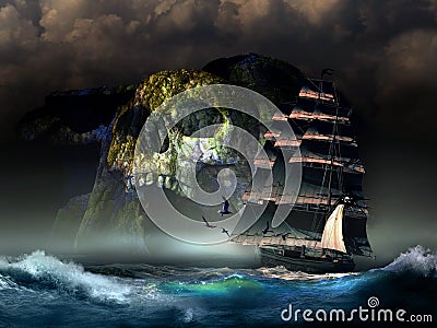 Pirate island Stock Photo