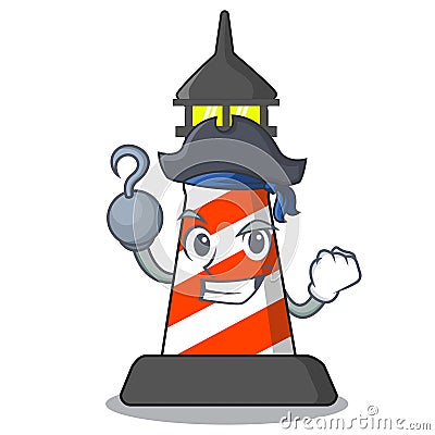 Pirate lighthouse character cartoon style Vector Illustration