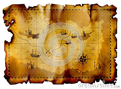 Pirate map Stock Photo