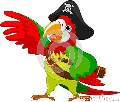 Pirate Parrot Vector Illustration