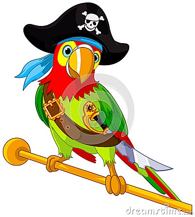 Pirate Parrot Vector Illustration