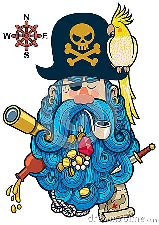 Pirate Portrait Vector Illustration