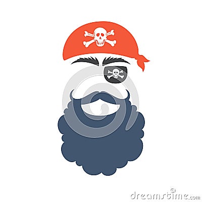 Pirate props face Vector Illustration