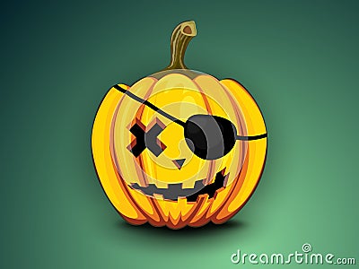 Pirate pumpkin Vector Illustration