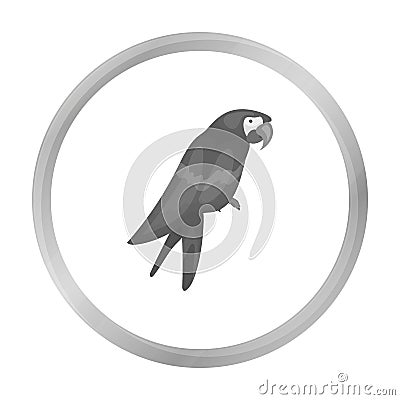 Pirate`s parrot icon in monochrome style isolated on white. Pirates symbol. Vector Illustration