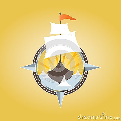 Pirate ship Vector Illustration