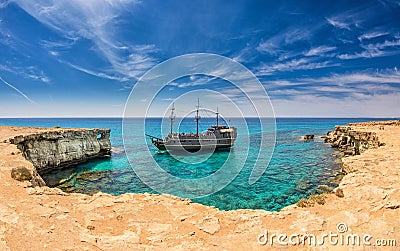 Pirate ship,ayia napa,cyprus Editorial Stock Photo