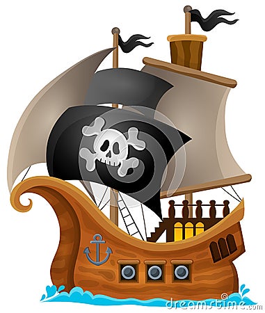 Pirate ship topic image 1 Vector Illustration