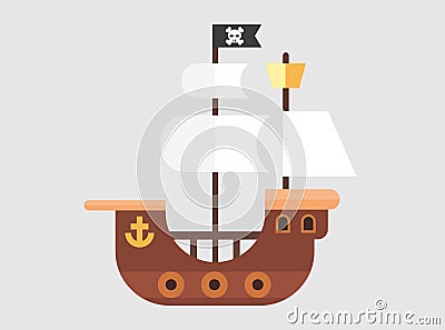 Pirate Ship Vector Stock Photo