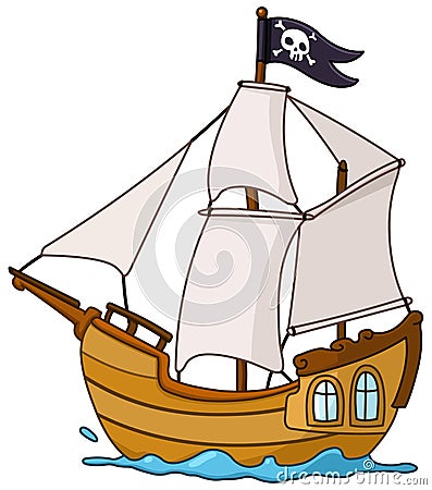 Pirate ship Vector Illustration