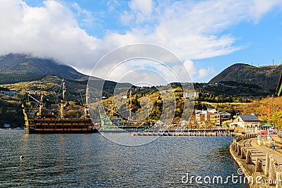 Pirate sightseeing ship, Hakone Editorial Stock Photo