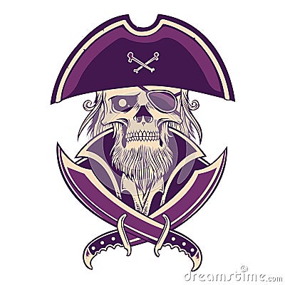 Pirate Skull Illustration Stock Photo