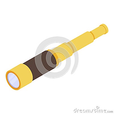 Pirate spyglass icon, isometric style Vector Illustration