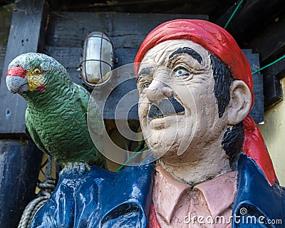 Pirate at The Spyglass Inn Public House in Ventnor, Isle of Wight Editorial Stock Photo