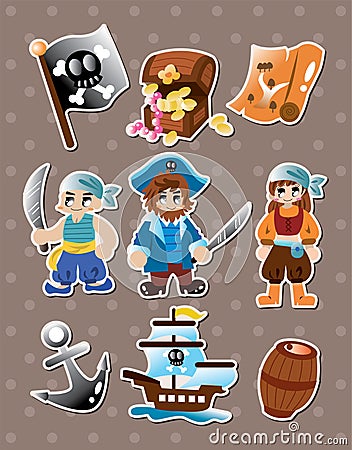 Pirate stickers Vector Illustration