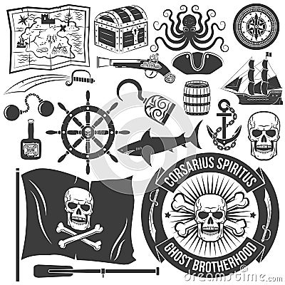 Pirate-style tattoos Vector Illustration