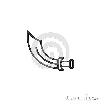 Pirate sword outline icon Vector Illustration