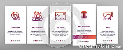 Pirate Things Onboarding Icons Set Vector Vector Illustration