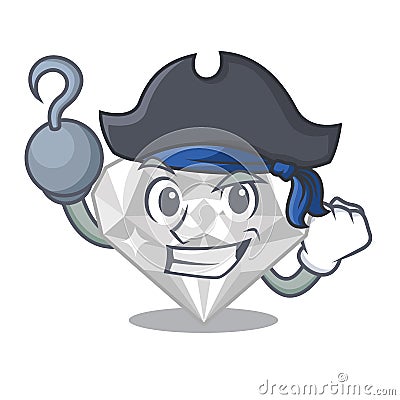 Pirate white diamond in the cartoon shape Vector Illustration