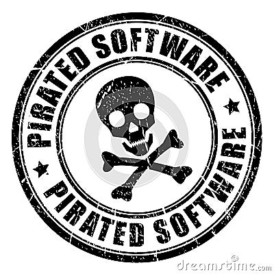 Pirated software rubber stamp Vector Illustration