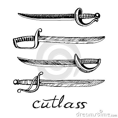 Pirates cold weapons Vector Illustration