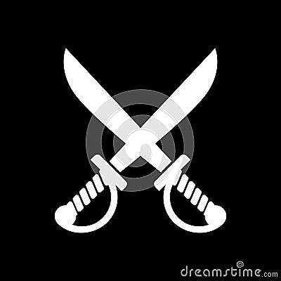 Pirates crossed sabers icon Vector Illustration